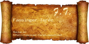 Fassinger Teréz névjegykártya